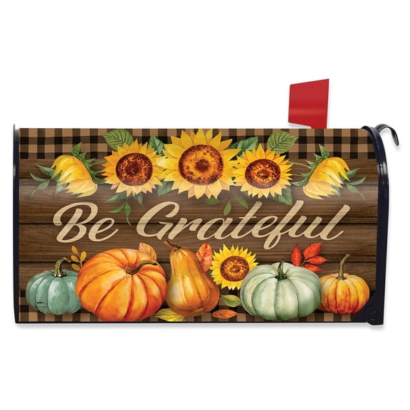 Briarwood Lane Mailbox Cover - Standard Size - Be Grateful Fall Farmhouse For Fall Mailbox Cover
