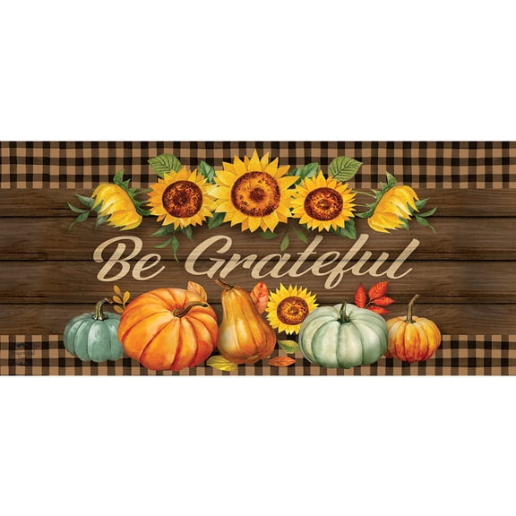 Briarwood Lane Be Grateful Fall Mini Mat 22x10 Indoor Outdoor For Fall Doormat