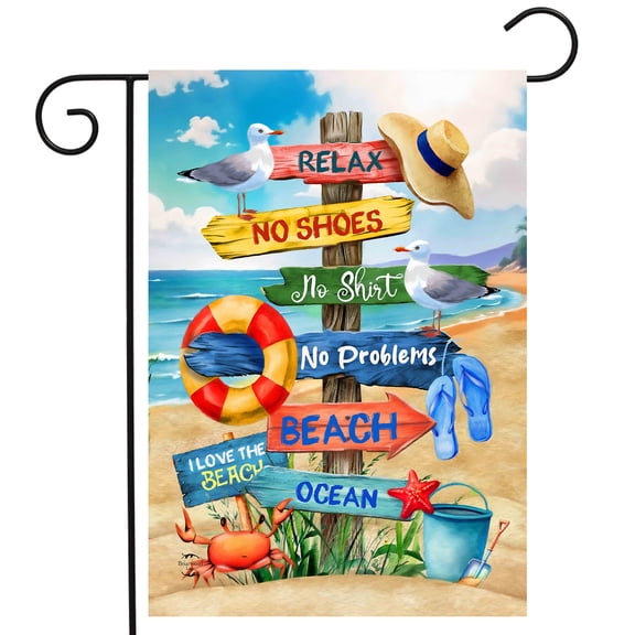 Briarwood Lane Beach Signs Garden Flag
