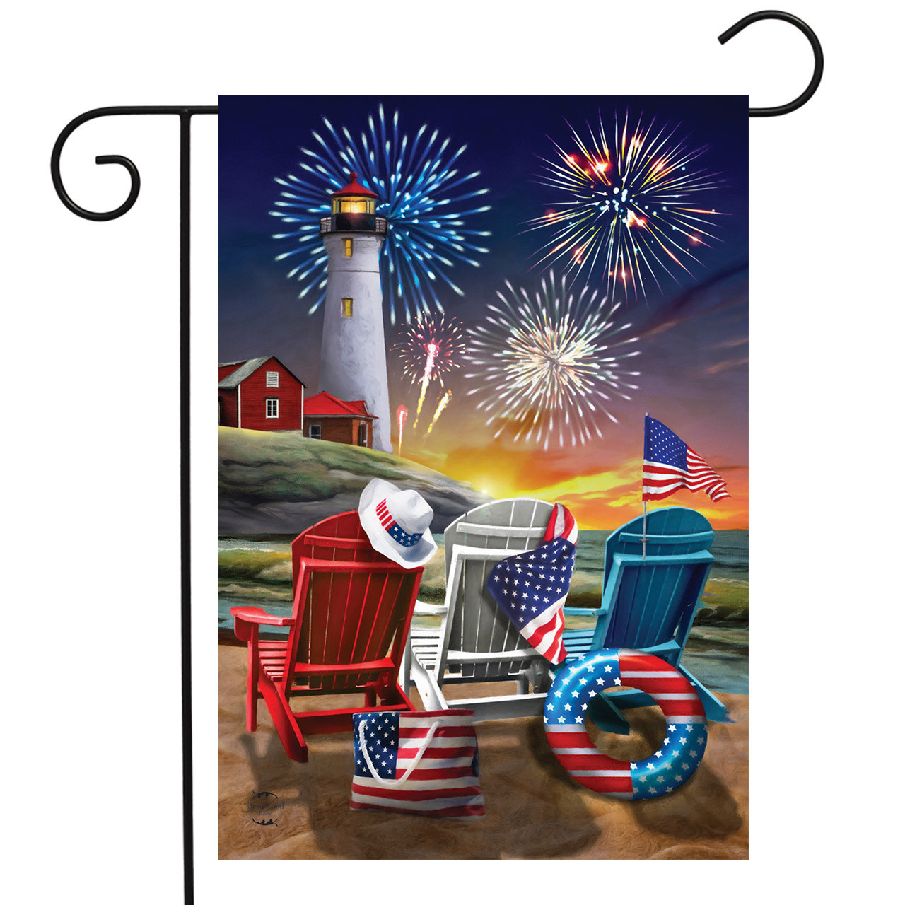 Famly Fireworks And The Fourth Of July Flag 3X5FT Double Sided Durable
