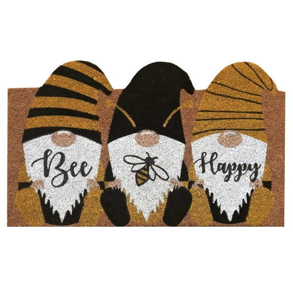 Briarwood Lane Bee Happy Gnomes Summer Natural Fiber Coir Doormat