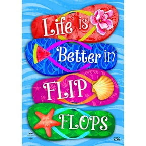 Briarwood Lane Summer Double Sided Garden Flag 12x18 For Outdoor Better in Flip Flops Double-Sided For Summer Garden Flag Flags For Outside