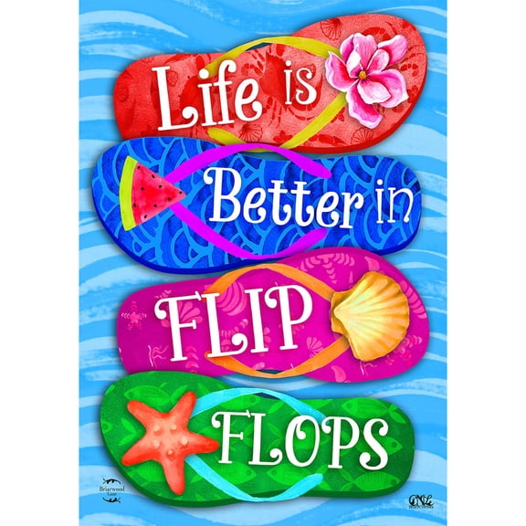 Briarwood Lane Summer Double Sided Garden Flag 12x18 For Outdoor Better in Flip Flops Double-Sided For Summer Garden Flag Flags For Outside