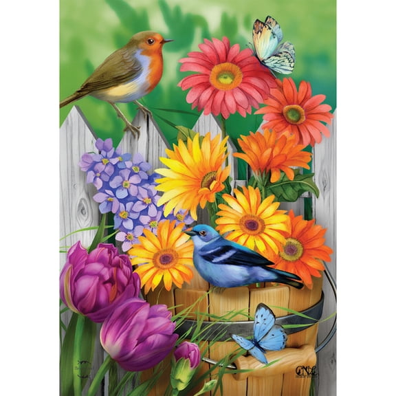 Briarwood Lane Spring Garden Flag 12x18 For Outdoor Birds and Blooms For Spring Garden Flag Flags For Outside