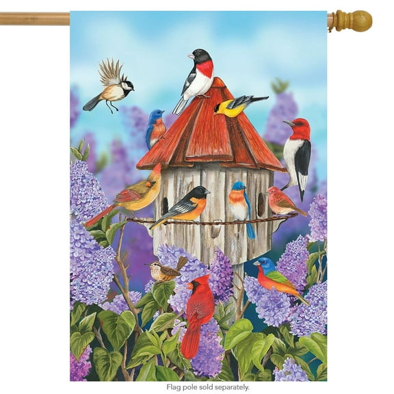 Briarwood Lane Birds and Lilacs Spring House Flag