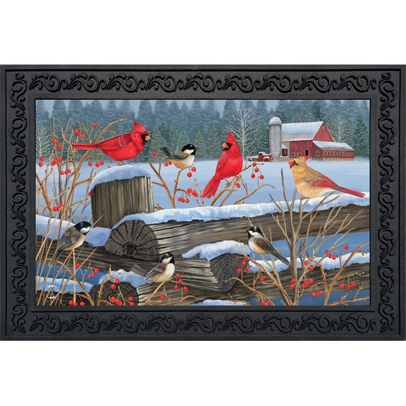 Briarwood Lane Birds of Winter Cardinals Doormat