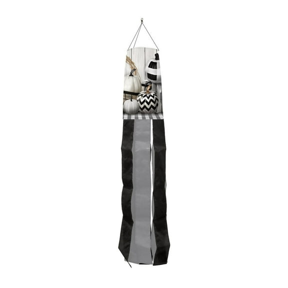 Briarwood Lane Black And White Pumpkins Windsock Wind Twister