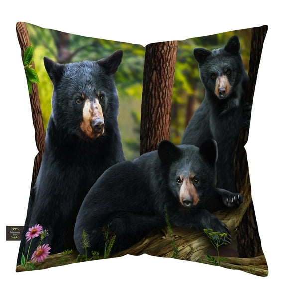 Briarwood Lane Black Bear Family Indoor/Outdoor Pillow