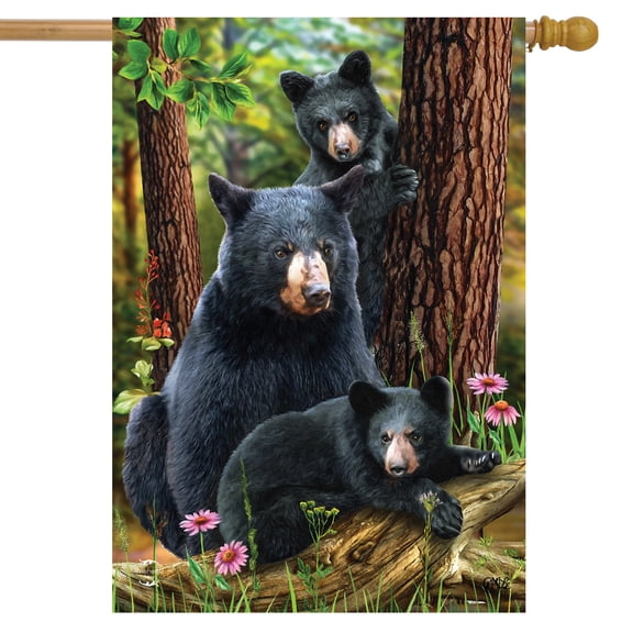 Briarwood Lane Black Bear Family Nature House Flag