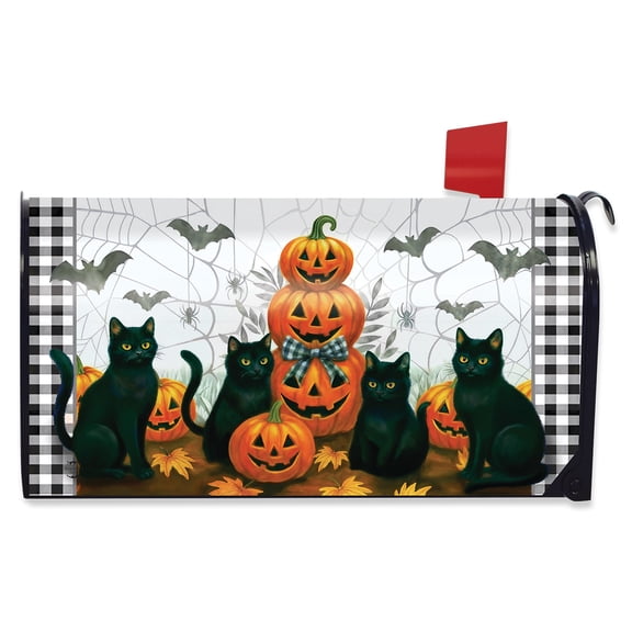 Briarwood Lane Black Cat Pumpkin Stack Mailbox Cover