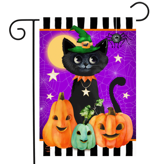 Briarwood Lane Black Cat and Jacks Garden Flag