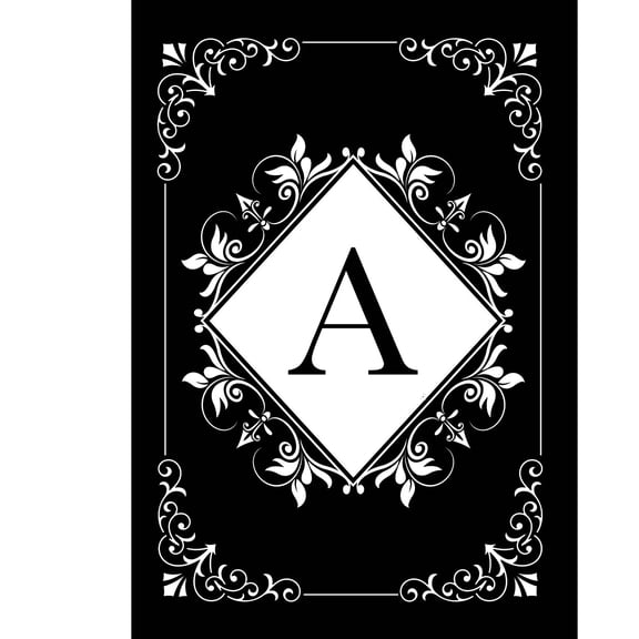 Briarwood Lane Everyday Double Sided House Flag 40x28 For Outdoor Black and White Monogram A House Flag