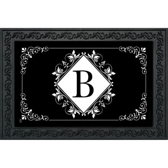Briarwood Lane Black and White Monogram B Doormat