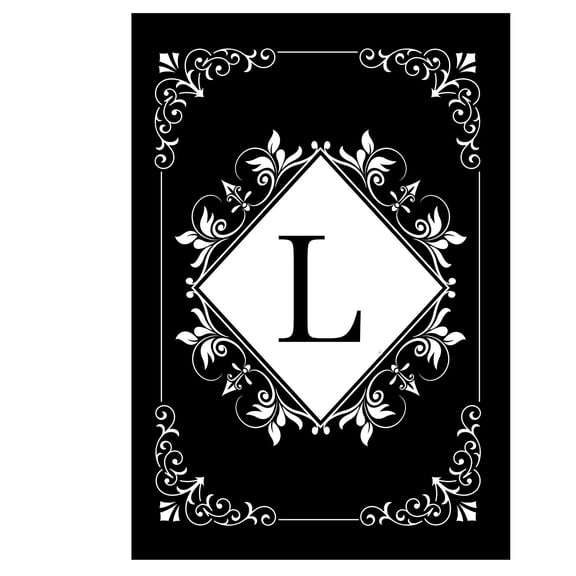 Briarwood Lane Everyday Double Sided Garden Flag 12x18 For Outdoor Black and White Monogram L Garden Flag Flags For Outside