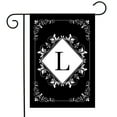 thumbnail image 1 of Briarwood Lane Black and White Monogram L Double-Sided Garden Flag, 1 of 4