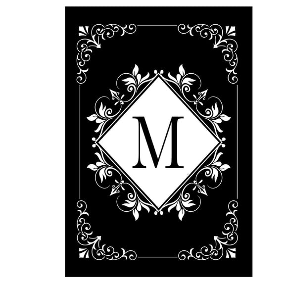 Briarwood Lane Everyday Double Sided Garden Flag 12x18 For Outdoor Black and White Monogram M Garden Flag Flags For Outside