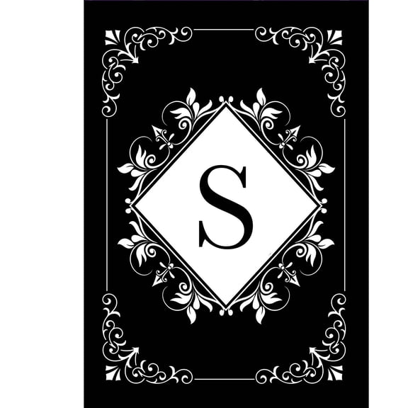 Briarwood Lane Double Sided House Flag 40x28 For Outdoor Black and White Monogram S House Flag