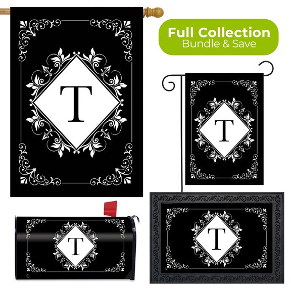 Briarwood Lane Black and White Monogram T Collection