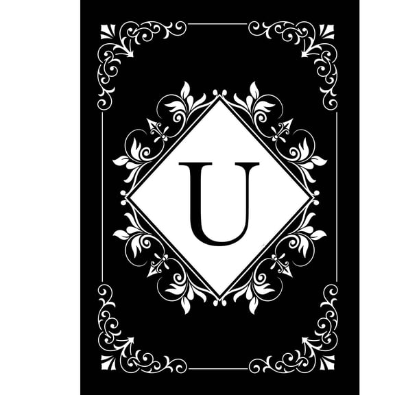 Briarwood Lane Everyday Double Sided Garden Flag 12x18 For Outdoor Black and White Monogram U Garden Flag Flags For Outside