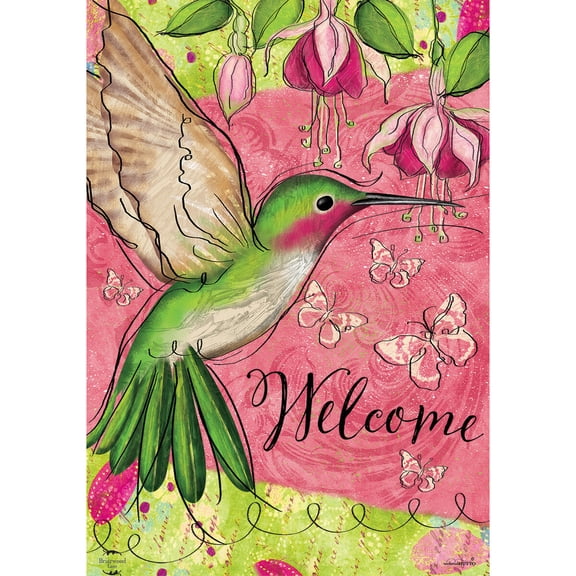 Briarwood Lane Spring Garden Flag 12x18 For Outdoor Blissful Hummingbird For Spring Garden Flag Flags For Outside