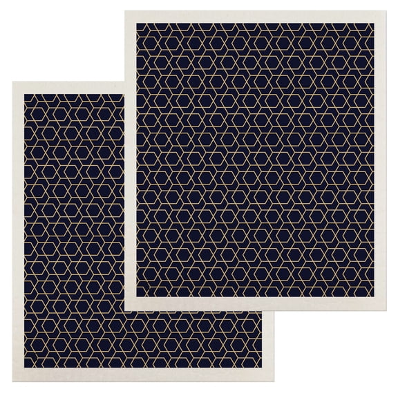 Briarwood Lane Blue Geometric Swedish Dishcloth (2-pack)