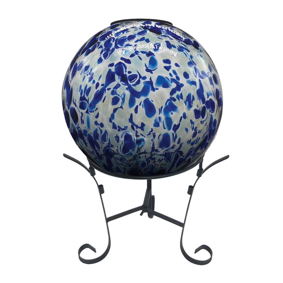 Briarwood Lane Blue Speckled Solar LED Glass Gazing Ball