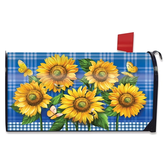 Briarwood Lane Blue Sunflowers Summer Mailbox Cover