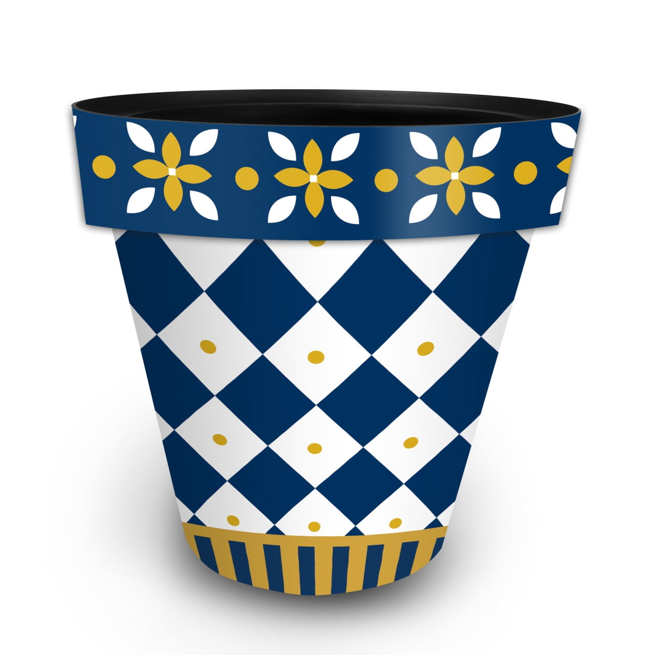 Briarwood Lane Blue and Gold Large Planter