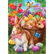 Briarwood Lane Garden Flag 12x18 For Outdoor Bunnies and Basket Easter For Easter Garden Flag Flags For Outside