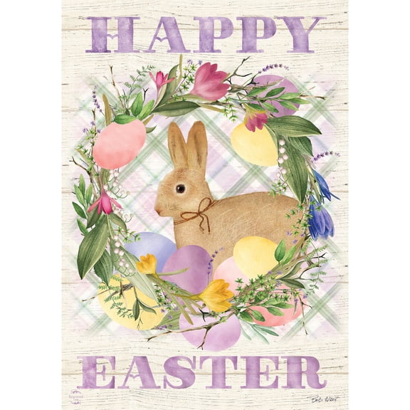 Briarwood Lane Garden Flag 12x18 For Outdoor Bunny Easter Wreath For Easter Garden Flag Flags For Outside