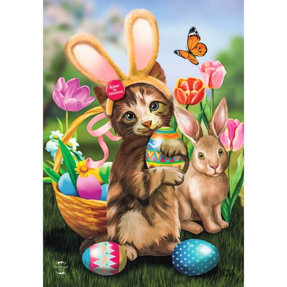 Briarwood Lane Garden Flag 12x18 For Outdoor Bunny in Training Easter For Easter Garden Flag Flags For Outside