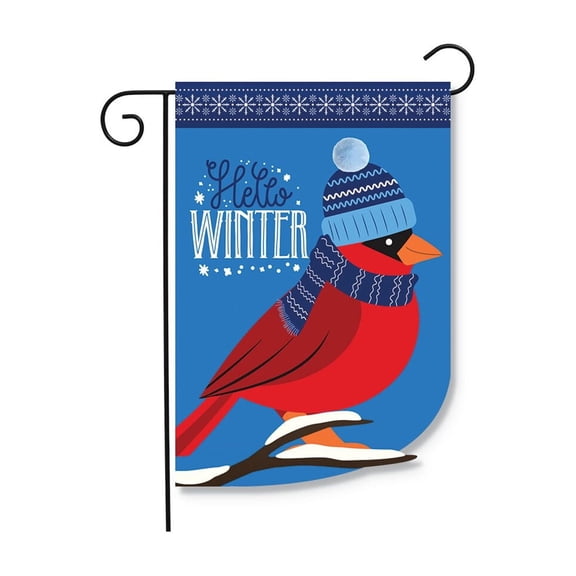 Briarwood Lane Burlap Garden Flag 12x18 For Outdoor Hello Winter Cardinal Flags For Outside