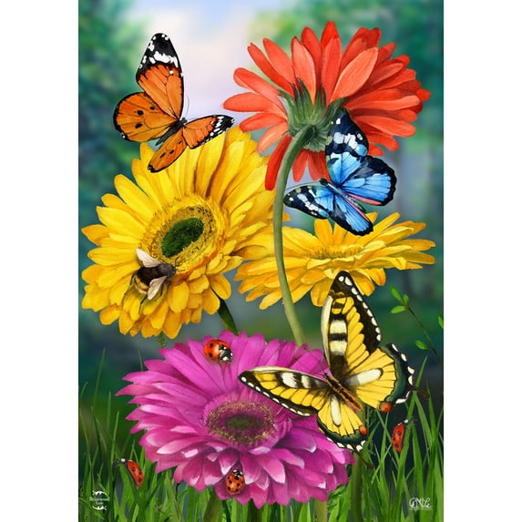 Briarwood Lane Spring Garden Flag 12x18 For Outdoor Butterflies and Daisies For Spring Garden Flag Flags For Outside