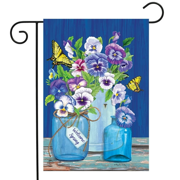 Briarwood Lane Butterflies and Pansies Garden Flag