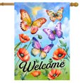 thumbnail image 1 of Briarwood Lane Butterflies and Poppies Welcome House Flag, 1 of 4
