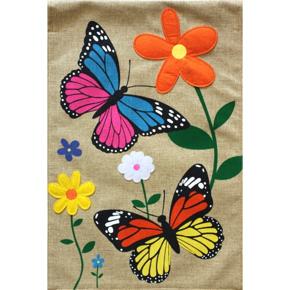 Briarwood Lane Spring Garden Flag 12x18 For Outdoor Butterfly Dance Burlap For Spring Garden Flag Flags For Outside