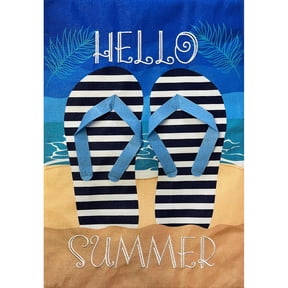Briarwood Lane Burlap Garden Flag 12x18 For Outdoor Hello Summer Flip Flops For Summer Garden Flag Flags For Outside