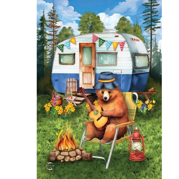 Briarwood Lane Summer House Flag 40x28 For Outdoor Camping Bear For Summer House Flag