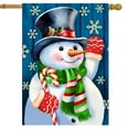 thumbnail image 1 of Briarwood Lane Candy Cane Snowman House Flag, 1 of 4