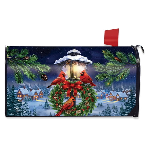 Briarwood Lane Cardinal Lantern Wreath Mailbox Cover