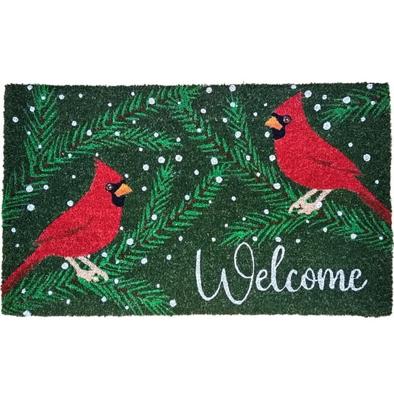 Briarwood Lane Cardinals in Snow Coir Doormat