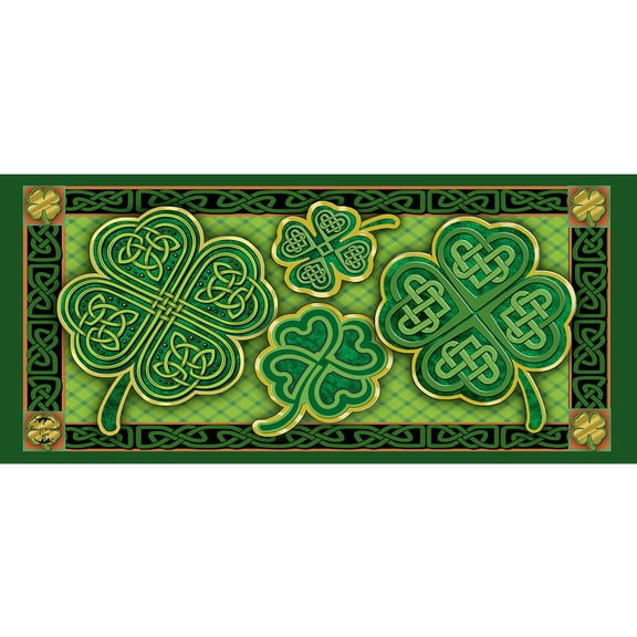 Briarwood Lane Everyday St. Patrick's Day Celtic Shamrocks Mini Mat 22x10 Indoor Outdoor For St. Patrick's Day Doormat
