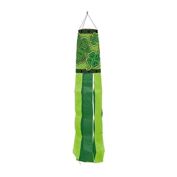 Briarwood Lane St. Patricks Day Celtic Shamrocks St. Patrick's Day Windsock Wind Twister 40x6 For St. Patricks Day Wind Spinner