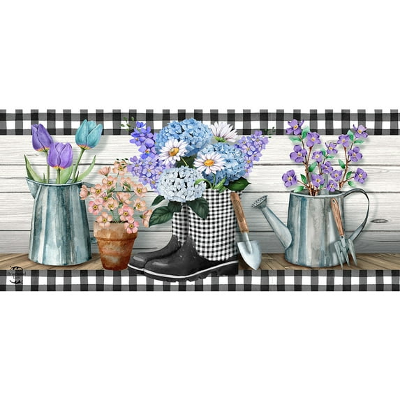 Briarwood Lane Checkered Garden Boots Mini Mat