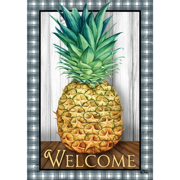 Briarwood Lane Spring Garden Flag 12x18 For Outdoor Checkered Pineapple Everyday For Spring Garden Flag Flags For Outside
