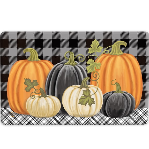 Briarwood Lane Fall Comfort Mat 30x18 Checkered Pumpkins For Fall Comfort Mat