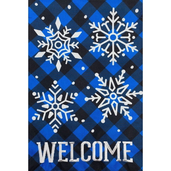 Briarwood Lane Garden Flag 12x18 For Outdoor Checkered Snowflakes Burlap Winter For Winter Garden Flag Flags For Outside