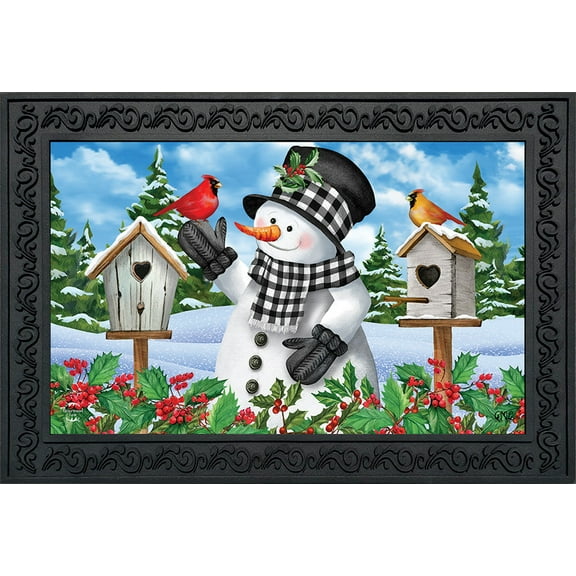Briarwood Lane Checkered Snowman Winter Doormat