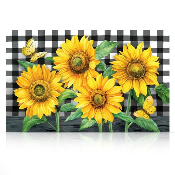 Briarwood Lane Checkered Sunflowers Large LED Canvas Art