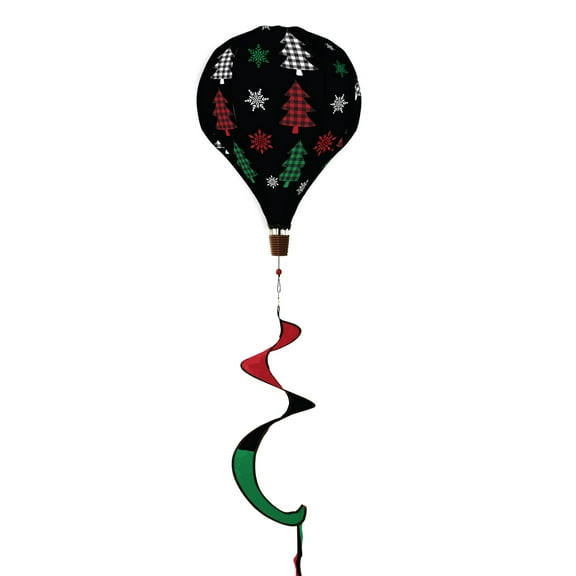 Briarwood Lane Checkered Trees Deluxe Burlap Hot Air Balloon Windsock Wind Twister
